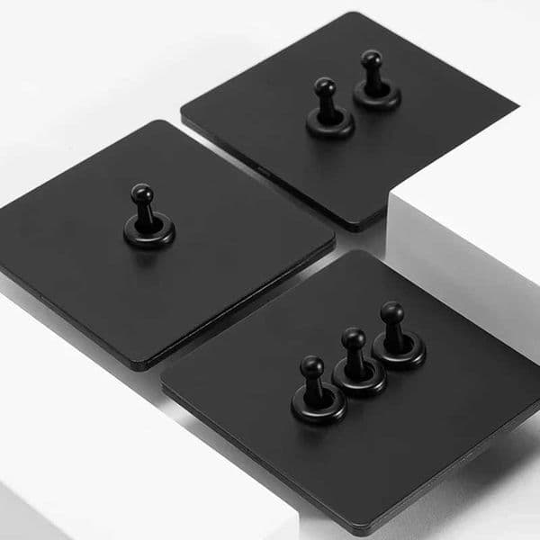 Retro Light Switch Lever Wall Power ON OFF Socket PanelEU RU FR Black Stainless Steel Dual Usb Outlet 1-4Gang 1/2Way Switch T260520