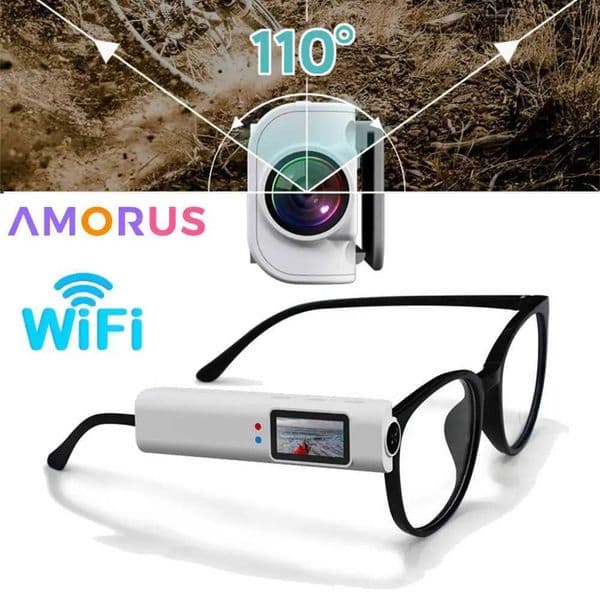 27K Mini FPV Eyeglasses Video Shooting Micro-camera HD WiFi Intelligent Headset Glasses VideoSound Recording WiFi APP Control T260521