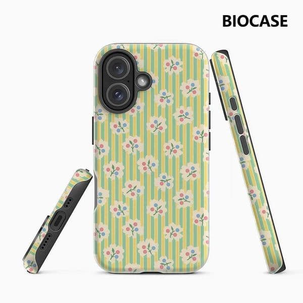 Vintage Floral Berry Stripes IPhone17 Must-Haves Phone Case for IPhone 17 16 15 14 13 12 Pro Max Plus Double-layer Back Cover Z260521