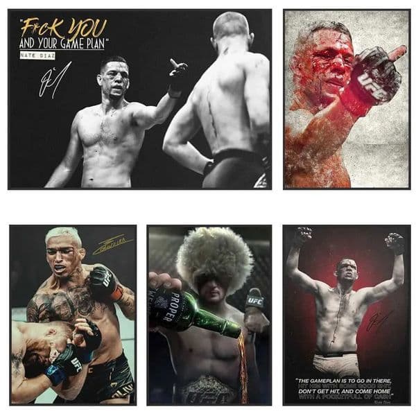 Designer Boxing Conor Mcgregor Professional Boxers Nate Diaz Gloss Poster Canvas Print Painting Wall Decor Art art Gym Room Decoration Free Shipping 4
