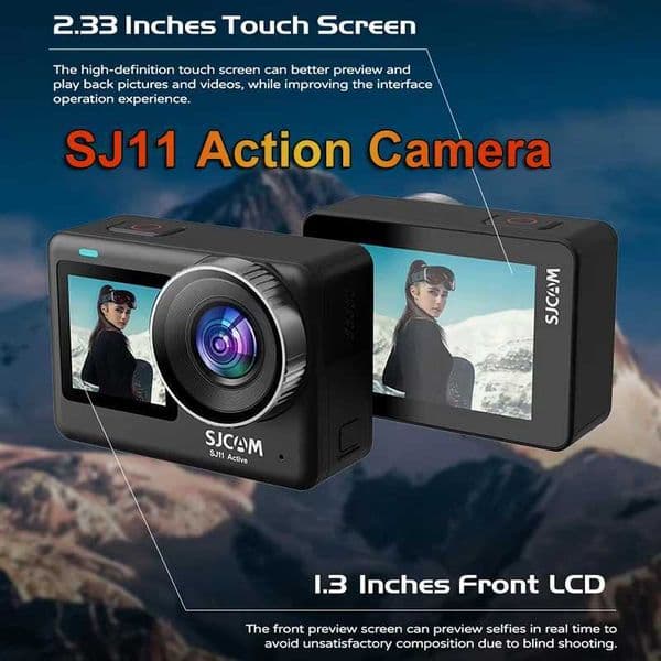 Action Cam 4K 154 Wide Angle 6-Axis Gyro Stabilization 233 Touch Screen Waterproof 5G WiFi Dual Screen HDR Video Sport Camera T260521
