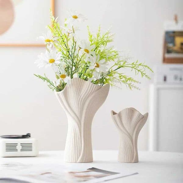 CAPIRON Nordic Blossom Ceramic Vase for Dried Flower Pampas Grass Kitchen Office Living Room Bathroom Entryway Decor Centerpiece L260521
