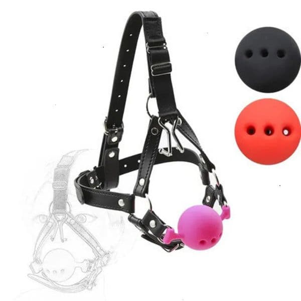 Toys Slave Horse Harness Silicone Ball Gag BDSM Bondage Restraints Oral Fixation Open Mouth Gags Nose Hook Strap Fetish Sexy Cospl 015