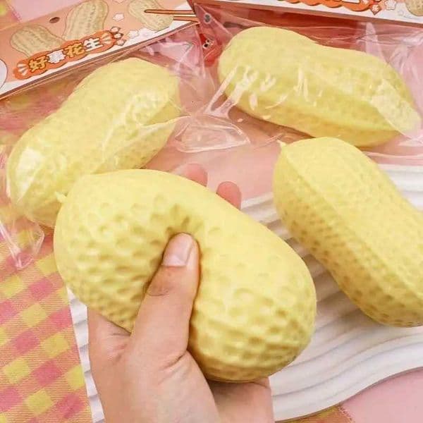 Pinch Fun Large Peanut Simulated Food Cheese Rebound Stress Relief Funny Toy Gift for Giving M260521