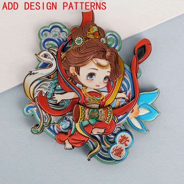 Designer Custom Dunhuang China-Chic Wooden Cultural art And Creative Refrigerator Magnet Personalized Fridge Decorative For Home Wall Decor Dynamic Gift Free Sh 17