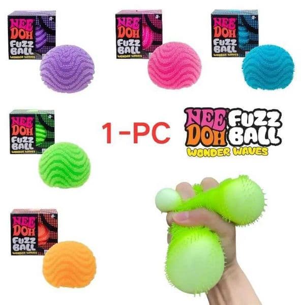 NeeDoh Fuzz Ball Wonder Waves Sensory Squeeze Toy Textured Stress Relief Fidget Ball for Adults Kids Z260521