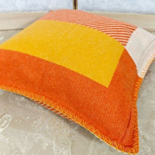 Orange H Blanket cushion 50&50cm 90%Wool 10%Cashmere Thick Home Sofa Blanket Big Size 135&170CM