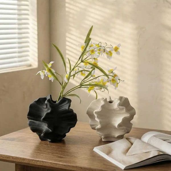 1/3Pcs Modern Minimalist Resin Vase Abstract Irregular Flower Pot Aesthetic Room Decor Wabi Sabi Desk Accessories Living Room Or L260521