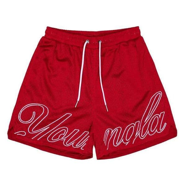 2025 Shorts Men's Sports Mesh Quick Drying Boxing Leg Training Hole Cloth Muscle Fitness Basketball Hipster Pants 26L0521