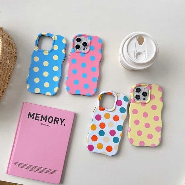 2in1 Color Collision Circular Dots Wave Point Wave Border Phone Cover Case for iPhone 17 16 15 14 13 Pro Max 17 Air Z260521