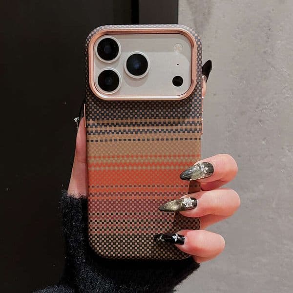 PITAKA Phone Case Designer Phone Case Coque Telephone Luxe Compatible I 17 Pro Max Skin Feel Kevlar Magnetic Full Coverage Hard Protective Cover Luxury Tech
