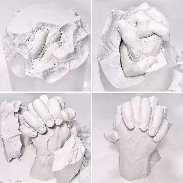 2026 New Home Hand Casting Kit For Couples Or Family With Mounting Plaque Anniversary dog leash DIY Gifts Her & Him, Keepsake Sculpture Wedding Kids Gypsum Hand