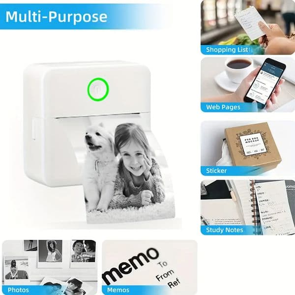 Sticker Printer - Model X6 Print Pods Mini Printer Bluetooth Thermal Sticker Maker with Rolls Paper Compatible with iPhone 260521