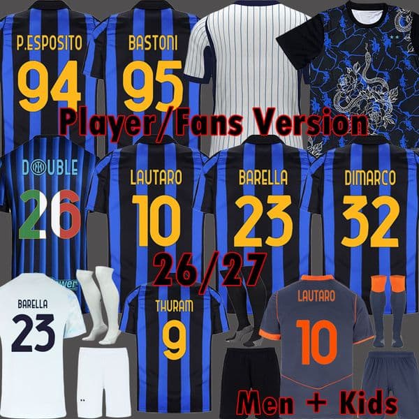2026 2027 Inter Milanss soccer jersey rMilan LAUTARO THURAM ROSSI I Nerazzurri MiIan DOUBLE 26 Kit BARELLA 25 26 27 La Beneamata Shirts DIMARCO Kids Special shirt 89