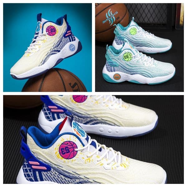 2026 Men High Top Basketball Shoes With Breathable Knit Upper Shock Absorbing Cushioning Non Slip Wear Resistant Rubber Outsole Training And Competition