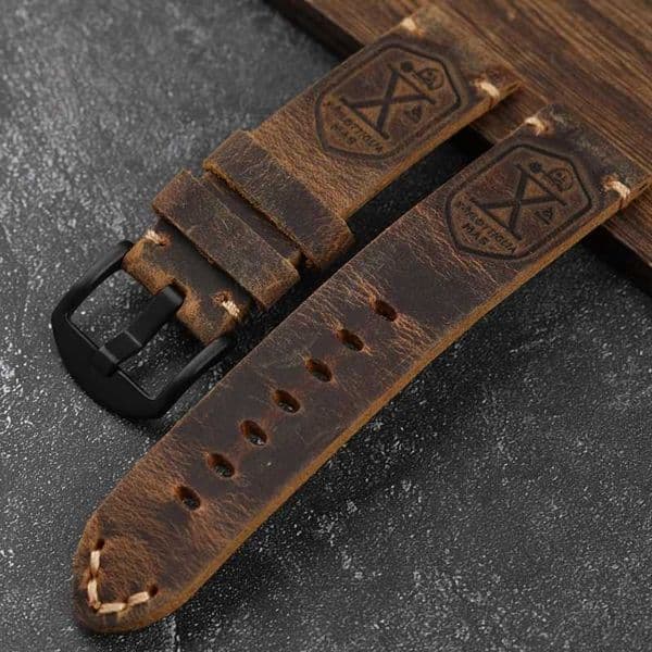 Handmade First Layer Cowhide Leather Watchband 20 22 23 24 26MM Brown Padded Leather Strap For PAM111 441 Soft Mens Bracelet J260522