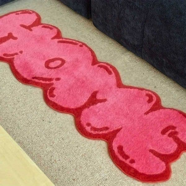 VIKAMA American Pink Letter Carpet Living Room Bedroom Corridor Sofa Carpet Bedside Carpet Cloak Room Carpet Home Decoration X260522
