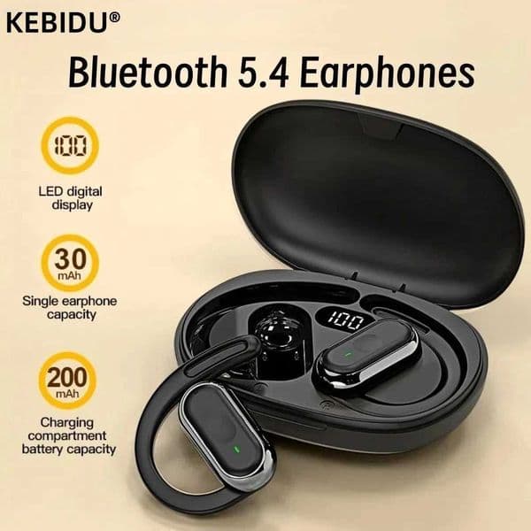 Bluetooth 54 Earphones IPX7 Waterproof 20Hrs Wireless Headphones with ENC Noise Cancelling Mic Deep Bass For Sports Workout Gym C260522
