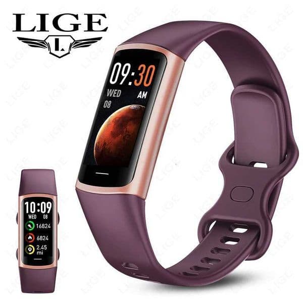 LIGE New Fashion Smartwatch Men Women Temperature Blood Oxygen Monitoring Bracelet Sports Waterproof Smart Watch For Man LaidesT260522