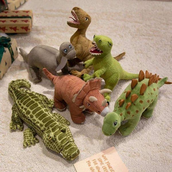 Cute Dinosaur Plush Toy Set Soft Stuffed Velociraptor Jurassic Themed Plushies for Kids&Collectors Prehistoric Gift Dino Lovers J260522