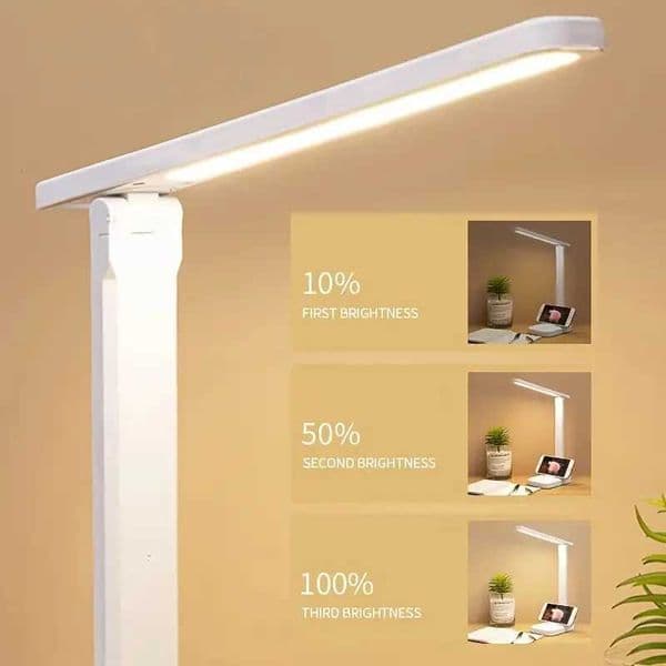 LED Touch Switch White Folding Desk Lamp Bedroom Bedside Study Reading Eye Care Night Lamp USB Plug-in Dimmable White Desk Lamp C2605211