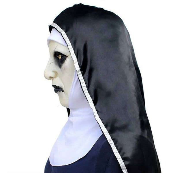 1PC The Horror Scary Nun Latex Mask w/Headscarf Valak Cosplay for Halloween Costume W260522