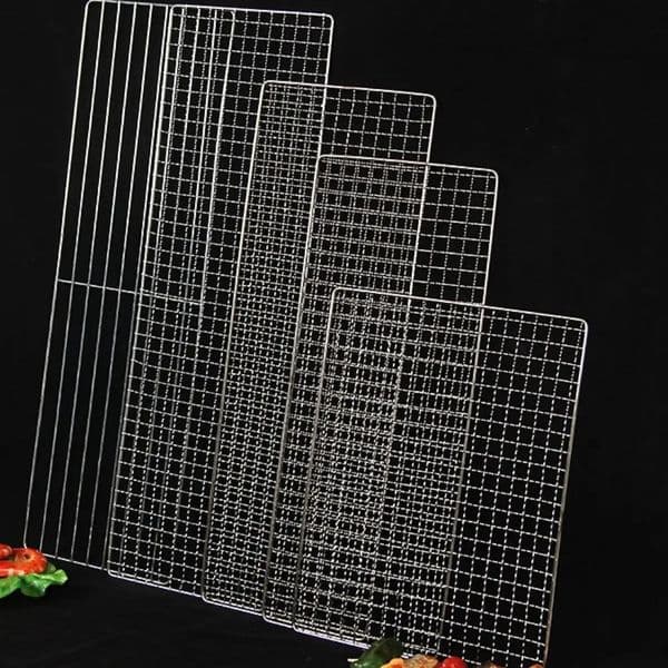 Stainless Steel Grill Rack Grids Reusable Nonstick BBQ Roasting Rack Rectangular Grill Grate Mesh Pads Oven 260518