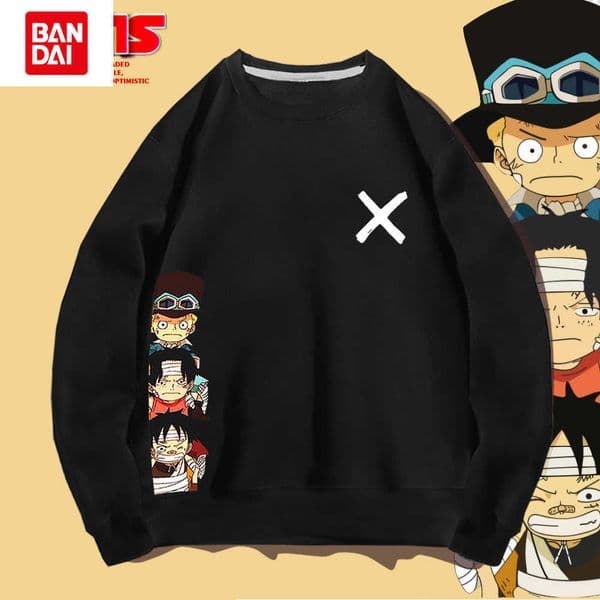One Piece Crew Neck Sweatshirt for Men and Women Spring and Autumn Anime Luffy Zoro Student Loose Long Sleeve Jacket Clothing L260522NK08