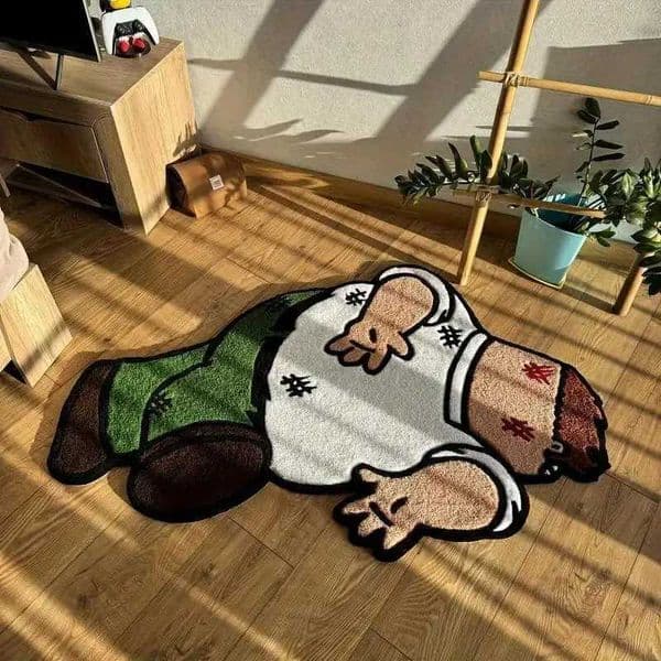 VIKAMA Quirky Cartoon Character Carpet Lying Modelling Plush Living Room Childrens Room Game Room Fun Home Essential Decoration X260522