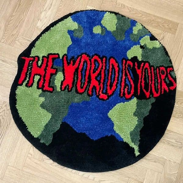 Earth Round Mat Bathroom Mat Anti-Slip Soft Cushion Pad Bedside Carpet Rug Floor Bedroom Doormat Aesthetic Home Room Decor X260522