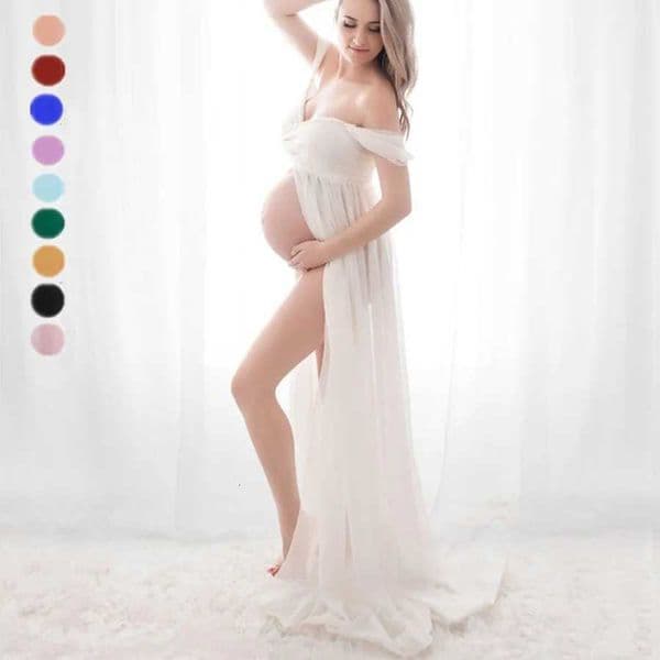 Long Maternity Photography Props Pregnancy Dress Photography Maternity Dresses for Photo Shoot Pregnant Dress Tulle Maxi GownZHR260522