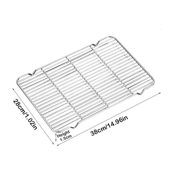 Stainless Steel Cooling Rack Non-stick Silver BBQ Tray Grill Plate 260518