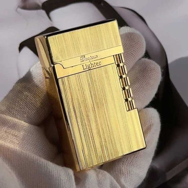 2024 Blue Windproof Straight Flame Metal Lighter Steel Tone Loud Butane Inflatable Lighter Men Gift Smoking Accessories L260522
