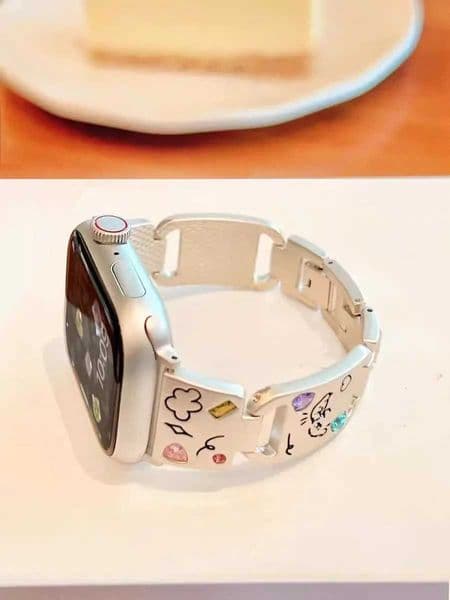 New Cute Carton Zircon Color Metal Band for Watch 38 40 44mm 4 5 6SE Bracelet Strap for iWatch 49 tra 7 8 9 42 41 45mmJ260522