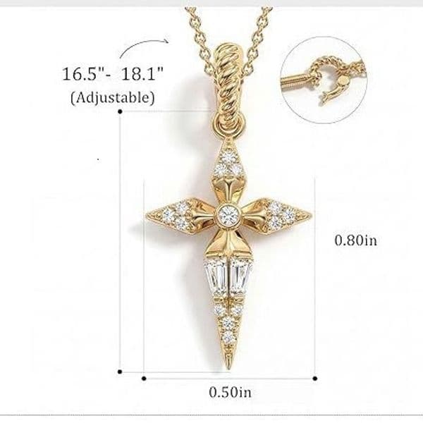 High Quality Devout Angel Luxurious Elegant Full-Diamond Necklace for Women, Versatile Clavicle with Titanium Steel Chain and Cross Pendant