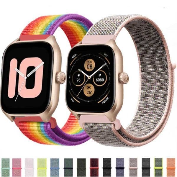 20mm 22mm Nylon Loop Band For Amazfit GTS 4/3/3pro/2e/GTS 2 Mini/GTR 4 47mm/GTR 2/Stratos 2 3 Strap For Amazfit Bip 3 Pro Correa J260522