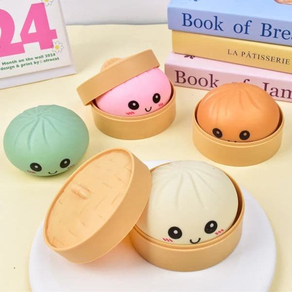 Simulated Colorful Dumpling Squishy Toys Slow Rising Stress Relief Fidget Ball Soft Squeeze Decompression Toy for Adults Kids 260526