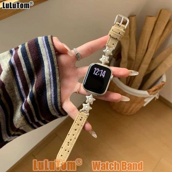 Luxury Corduroy Pearl Straps for Iwatch Series 11 10 9 8 7 6 5 4 3 SE tra Watch Band 38 40 41 42 44 45 46 49 mm Bracelet J260522