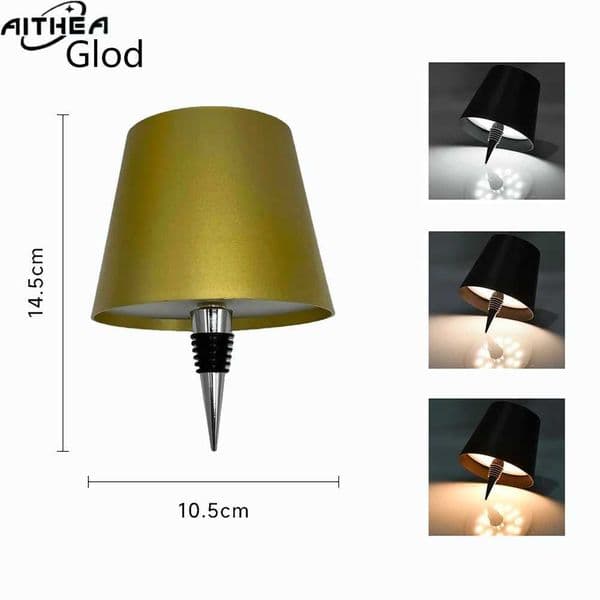 AITHEA Wireless Wine Bottle Cork Lamp Touch Control Dimmable LED Desk Light USB C Charging for Home Bar Decor C260521