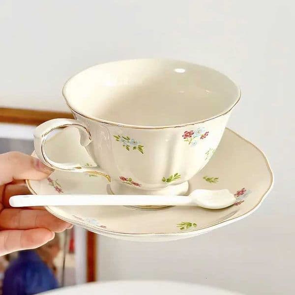 250ML Luxury Design Sense of High-end French Coffee Cups Niche Exquisite Handmade Set European Cup and Dish Set Gift BoxT260522