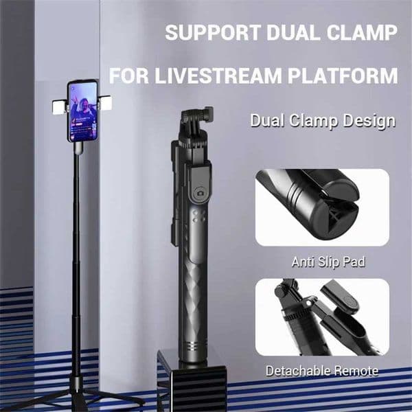 Roreta K28 Long Wireless Selfie Stick Tripod Stand Foldable Monopod With Remote shutter For Smartphones TIKTOK Shooting Live Z260522