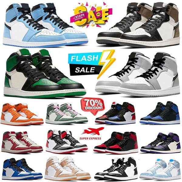 Designer 1 Basketball Shoes Mens 1s shoes University Blue Dark Mocha Chicago Red Smoke Grey Hyper Royal Pine Green Trainers Men Women Outdoor Sneakers