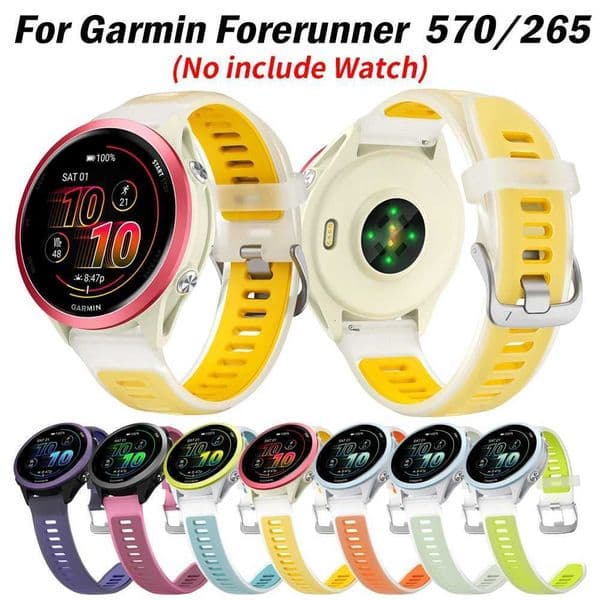 Universal 22mm Sports Silicone Strap For Gin Forerunner 570 47mm 265 255 Music band For active 4Bracelet WatchbandJ260522