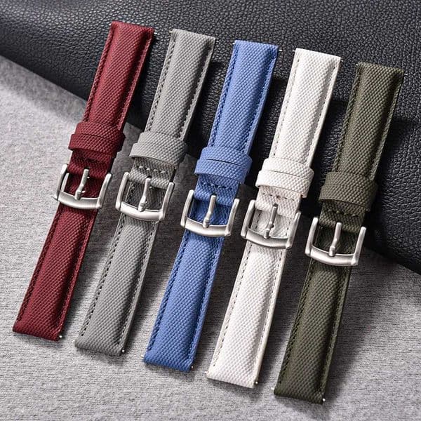 NATOBELT Sailcloth Watch Strap 18mm 19mm 20mm 22mm PVC Watch Strap Nylon Watchband Quick Release Sport Wristband AccessoriesJ260522