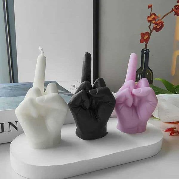 Universal Creative Candles Middle Finger Shaped Gesture Scented Candles Durable Funny Quirky Gifts Home Decoration Ornaments H260522