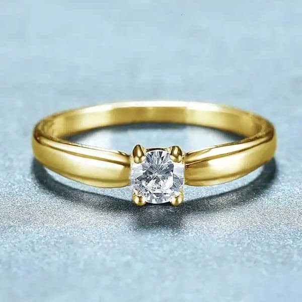 Huitan Simple Style Women Ring Inlaid Shiny CZ Fashion Party Versatile Engagement Gold Color/Silver Color Accessories JewelryR260522