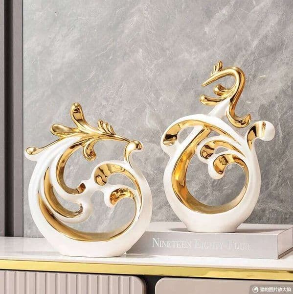 Simple Abstract Phoenix Ceramic Sculpture Home Livingroom Desktop Statue Ornaments Cabinet Table Figurines Decoration Crafts 26Y0522
