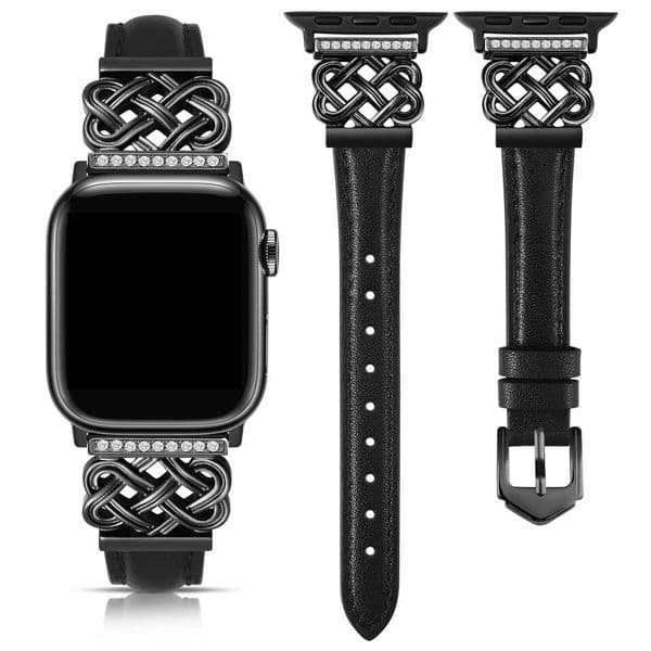 Leather strap cpatible with watch series 9/8/7/6/5/SE leather strap suitable for 40/41/44/45mm ladies strapJ260522