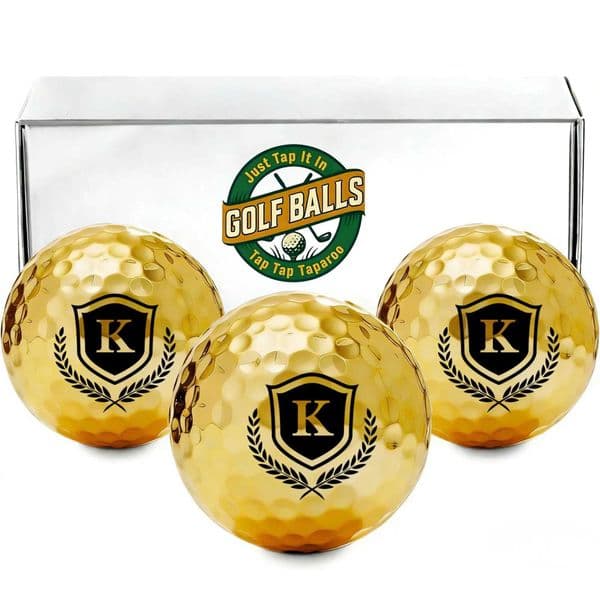 Novelty Golf Gifts for Men Unique 3 pcs Golden Golf Balls with Gift Box Cool Accessories for Golfers and Fathers Day Gift C260522