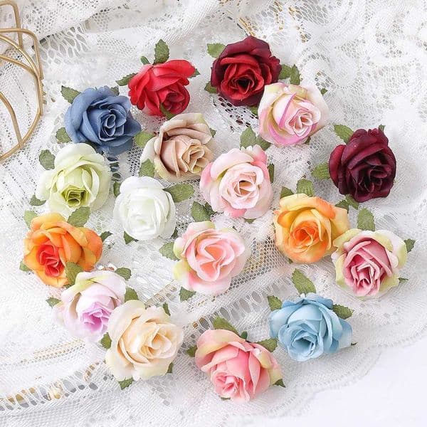 10/20Pcs Rose Artificial Flowers Silk Fake Flowers Heads for Home Room Decor Wedding Decoration DIY Craft Garland Gift Accessory L260522